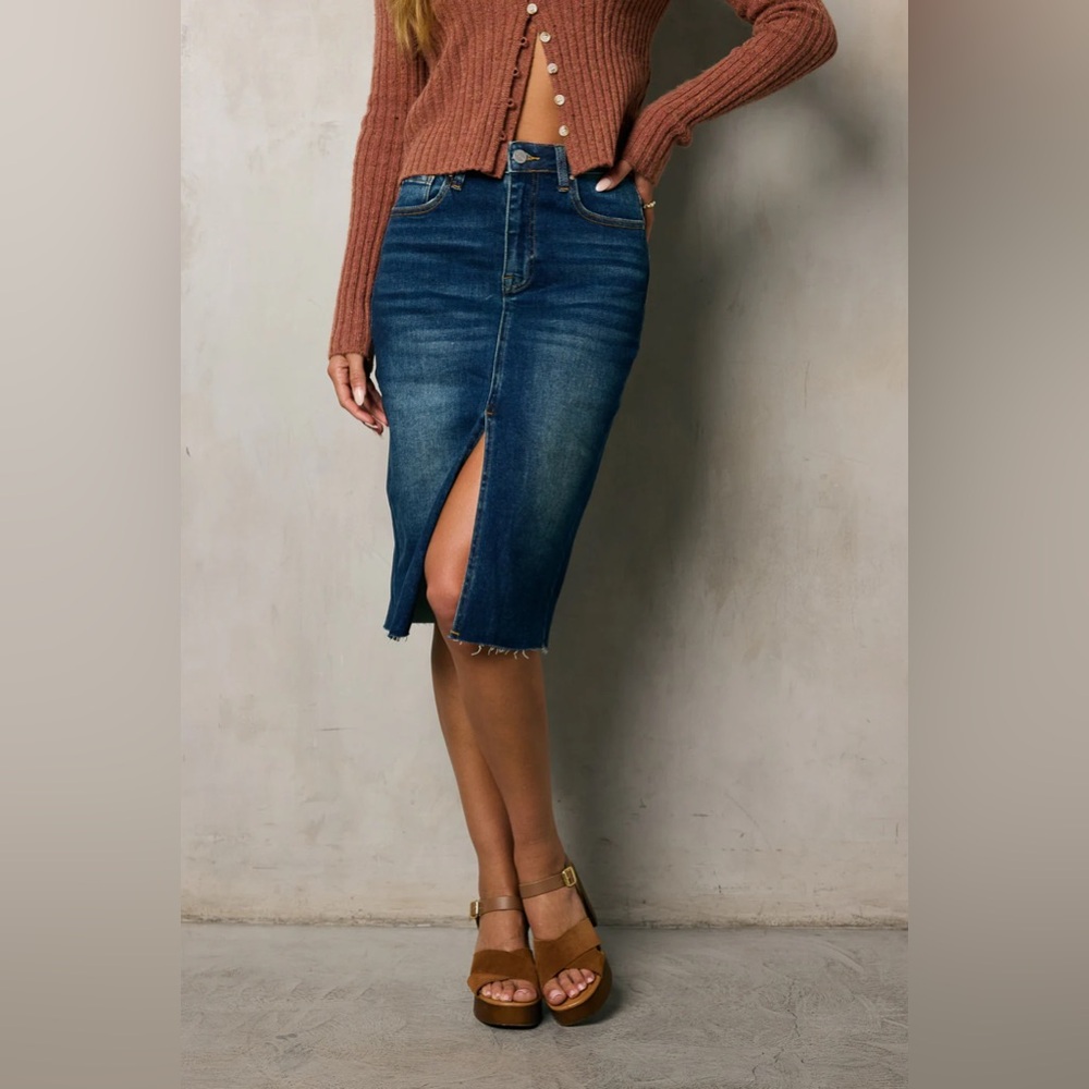 Jayna Denim Midi Skirt